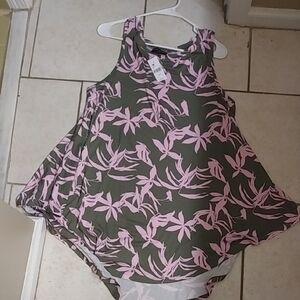 Lane Bryant Pink Floral Tunic Top